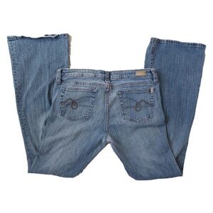 y2k low rise flare jeans light wash size 11R cotton spandex refuge
